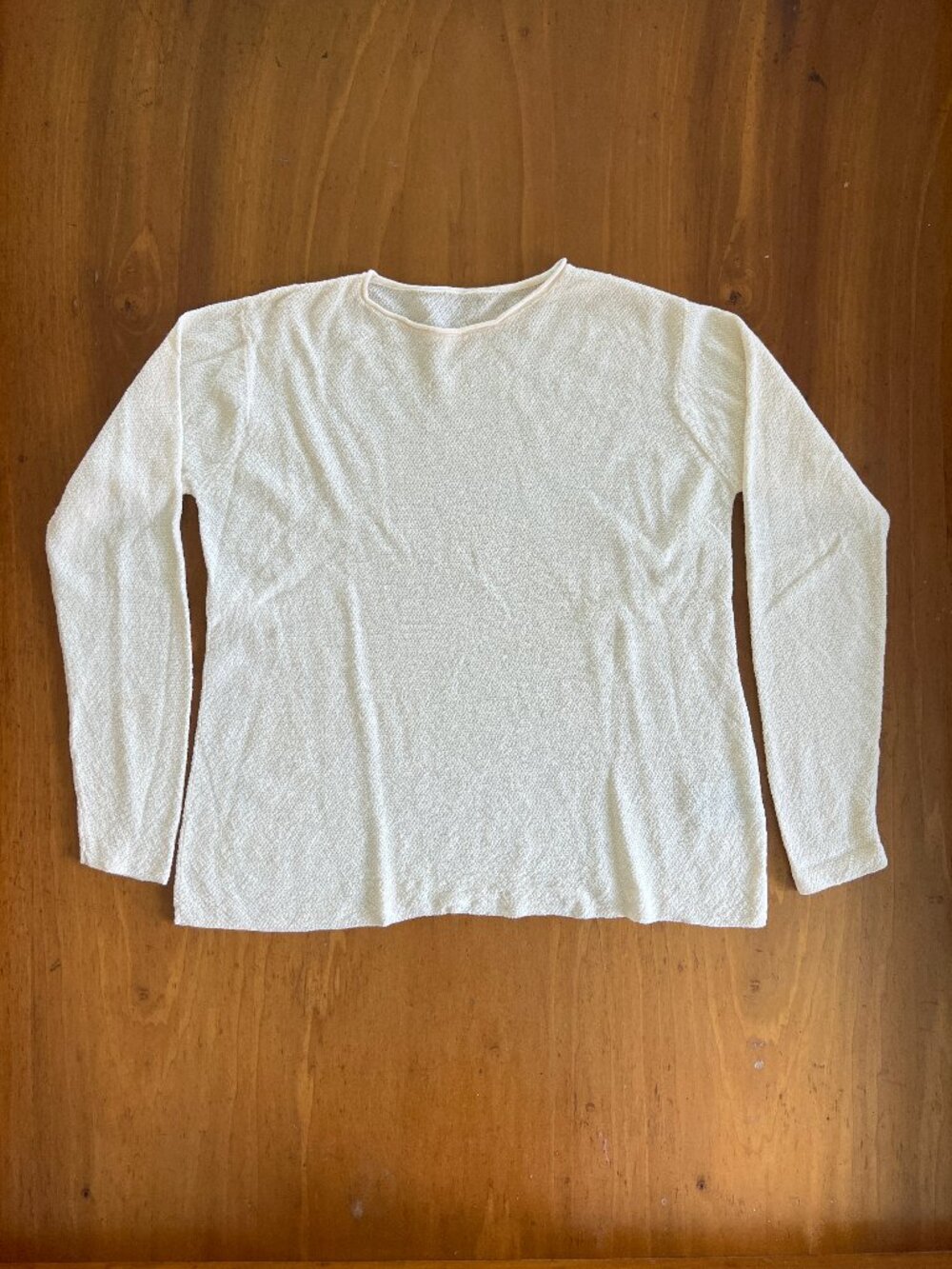 100% Wool Pale Buttercream Yellow Textured Knit Long Sleeve Sweater
